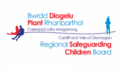 A bilingual Cardiff and Vale Regional Safeguarding board logo.