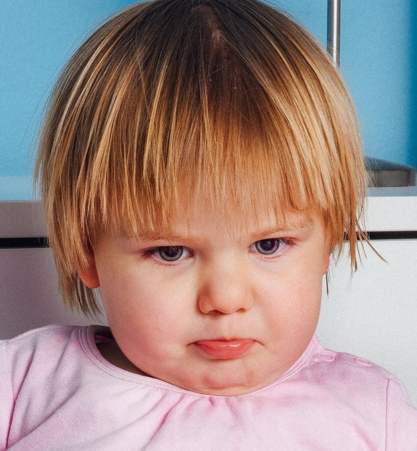baby with lip out