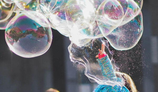 Child with some big bubbles