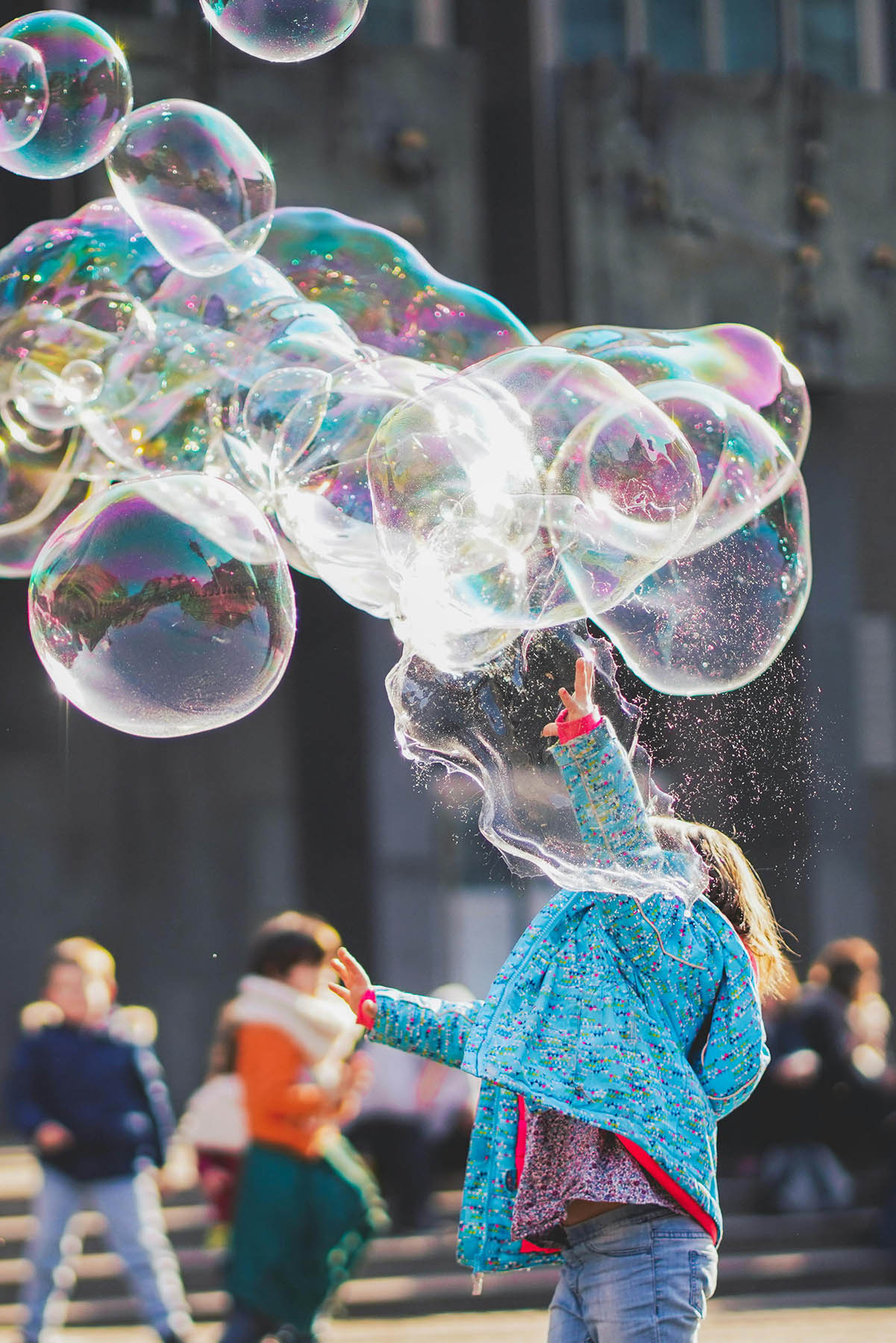 Child with some big bubbles