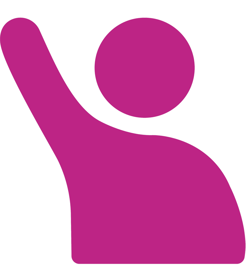 Silwét o berson yn codi llaw